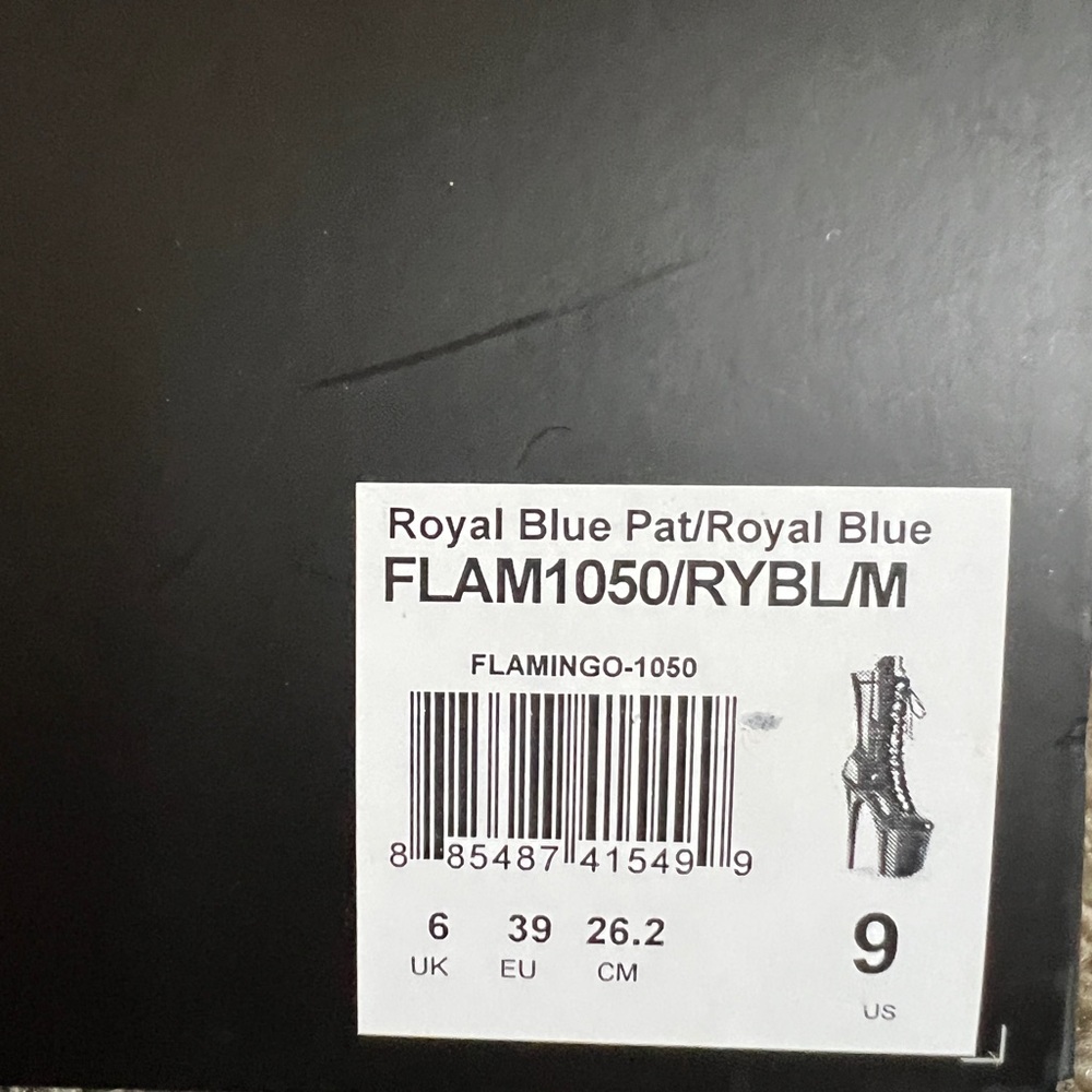 Pleaser Flamingo-1050 Royal Blue Mid Calf Boot - Picture 14 of 14